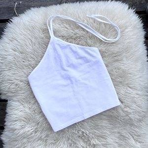 4 FOR $25 - NWOT White Ribbed Halter Top